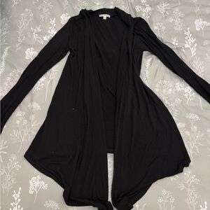 Zenana Outfitters Black Open-Front Longline Cardigan